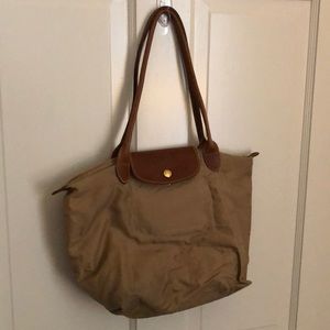 Small tan long champ bag